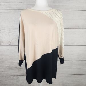 Northern Angel Chic Color Block Sweater with Studded Detail